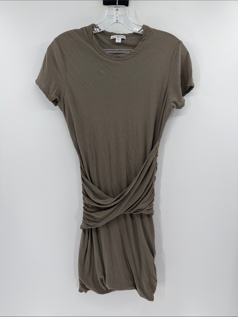 Standard James Perse Women's Short Sleeve Ruched T-shirt Dress - Gray - 1 or XS